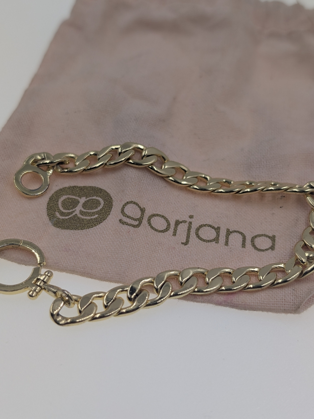 Gorjana Wilder 18K Gold Plated Curb Chain Bracelet W/ Dust Bag BB92